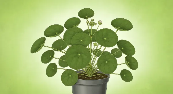 Pilea Peperomioides mère avec des rejets prêts à être bouturés, symbolisant la propagation.